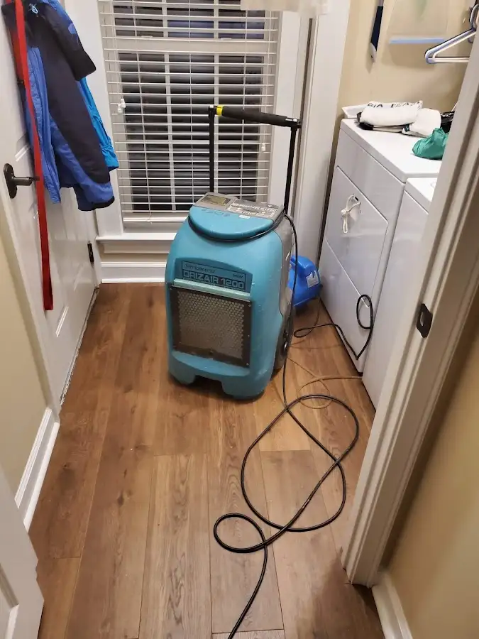 Commercial dehumidifier deployed for Flood Damage Cleanup in Elmwood Park